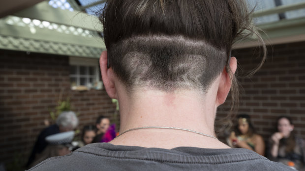  Kelsey Griffin's wife Erin has her number shaved into the back of her head.