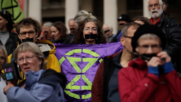 A sense of urgency: an Extinction Rebellion climate change protest in London in October.