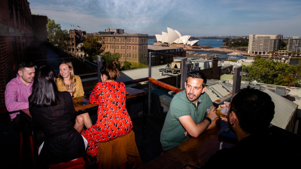 The Rocks was the first area in Sydney to trial the relaxation of rules around outdoor eating and drinking.