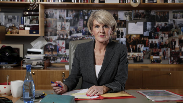 Julie Bishop in her former ministerial office at Parliament House in Canberra. 