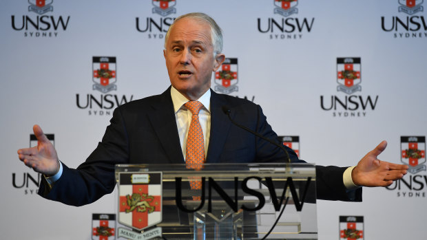 Malcolm Turnbull speaks at the University of New South Wales (UNSW) on Tuesday.