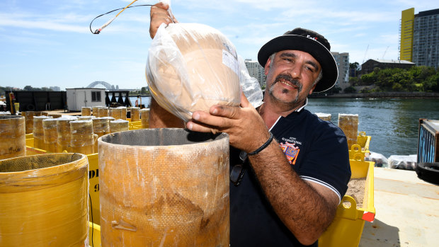 Fortunato Foti prepares fireworks for the big night.