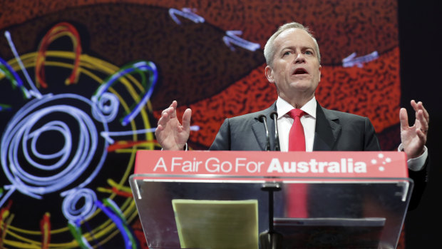 Opposition Leader Bill Shorten on the second day of the Labor conference. 