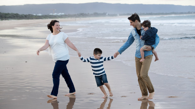 Gabrielle and Andrew Micaleff with David and Joshua. "Gab's illness brought us closer together," says Andrew.