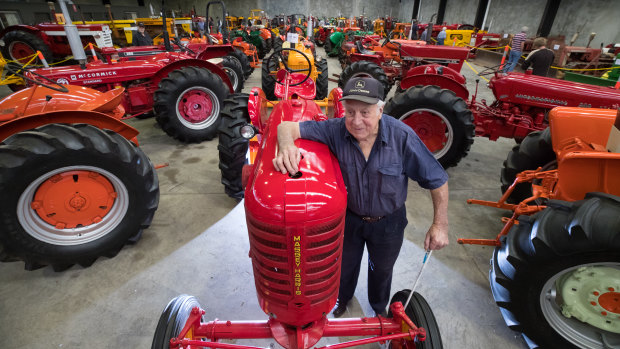 Bruce Chapman casts his eye over a Massey-Harris tractor. 