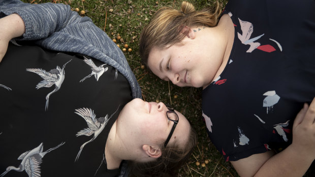 Same-sex couple Charlotte and Hayley Fitzpatrick were married in March 2018.