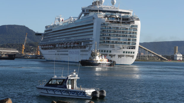 The Ruby Princess at Port Kembla. 