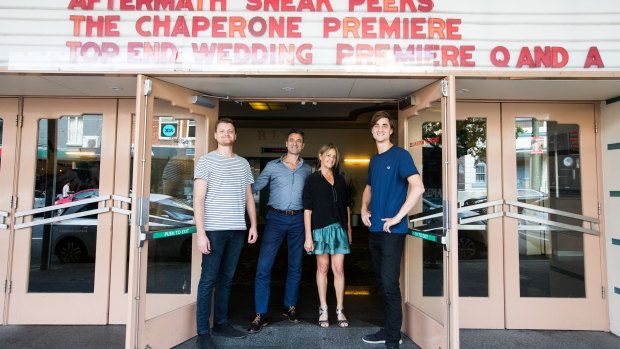 New owners: Eddie and Lindy Tamir with sons Josh (left) and Benji at the Randwick Ritz. 