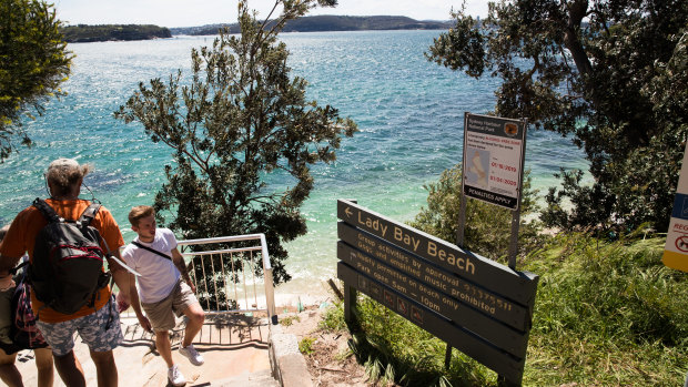 The entry to Lady Bay nudist beach.