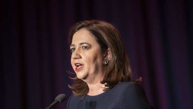 Premier Palaszczuk, speaking from Switzerland, said emergency services were doing "everything possible" to battle the fires on the Sunshine Coast.