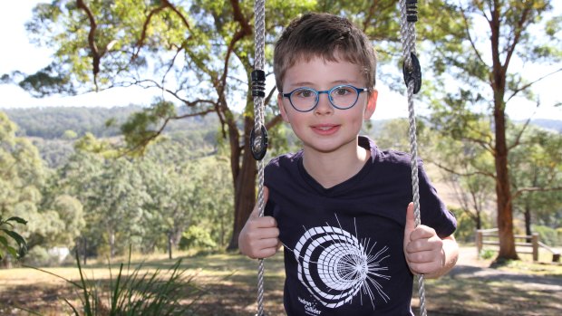 Eight-year-old Finn, from northern NSW, enjoys tending his veggie patch - and designing rockets.