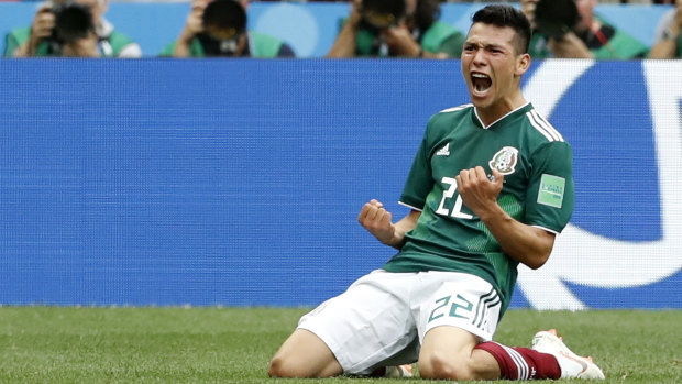 Mexico's Hirving Lozano after scoring his nation's opening goal.