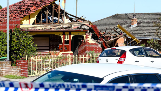The Ashbury home was badly damaged in the explosion on Sunday morning. 