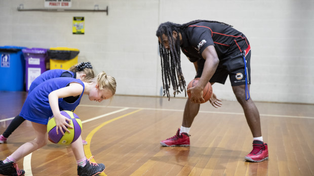 The Hawks will visit more schools in Canberra on Wednesday before a practice game on Thursday.