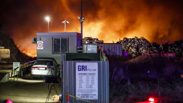 GRI scrapyard went up in flames in June. 