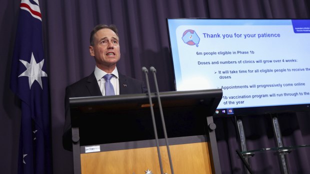 Health Minister Greg Hunt said people should be patient as not everyone could be vaccinated in week one.