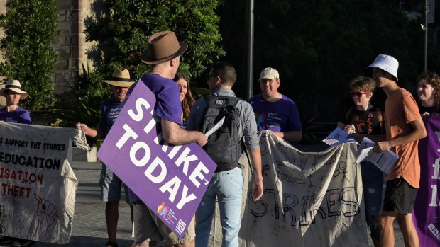 Only a handful of people had attempted to break through the picket line on Thursday morning.