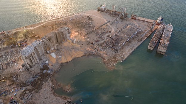 The explosion decimated the port and sent a powerful shockwave across the city. 