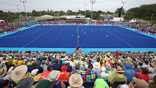 The Gold Coast Hockey Centre during the 2018 Commonwealth Games.