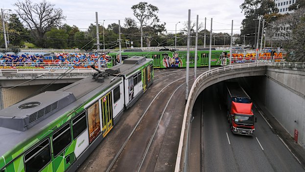 Eloque monitors were installed on the tram bridge at St Kilda Junction.