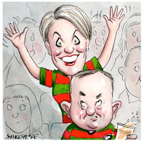 Tanya Plibersek and Anthony Albanese. Illustration: John Shakespeare