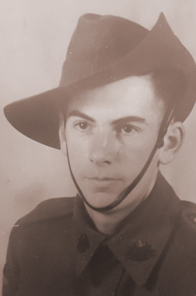 Keith English as an 18-year-old soldier