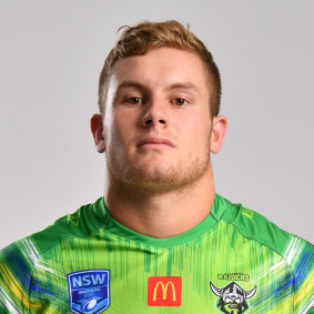 Charlie Rorke in his Canberra Raiders kit.