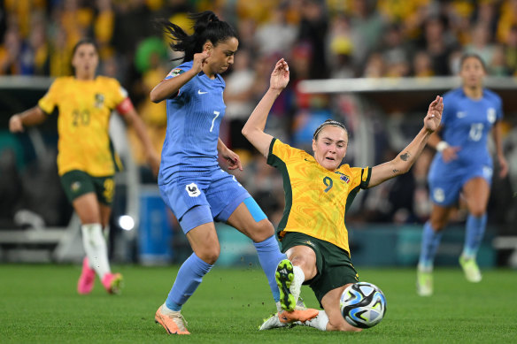 No side has a better record of successful tackles than Caitlin Foord and the Matildas.