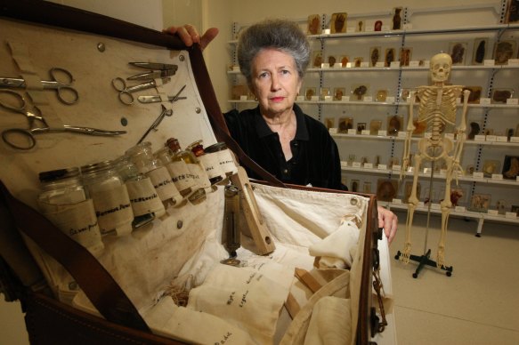 Elinor Wrobel with some of the Lucy Osburn-Nightingale Museum’s extensive collection.  