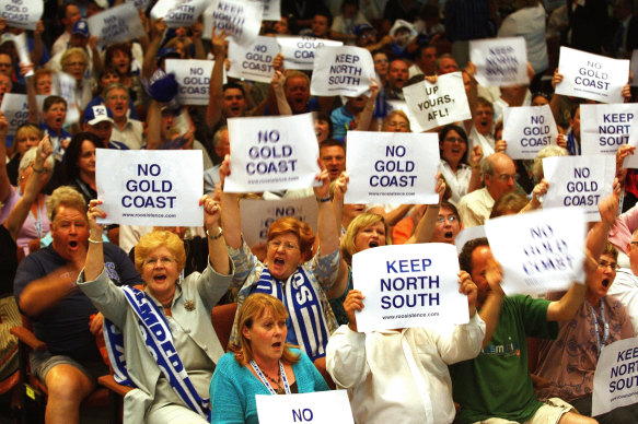 The 2007 protest movement that Sonja Hood joined when the AFL tried to ship the financially vulnerable Kangaroos off to the Gold Coast.