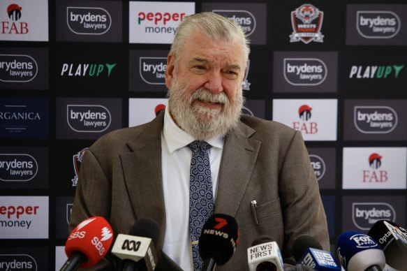 Interim Wests Tigers chief executive Shane Richardson has been running the club from his sick bed.
