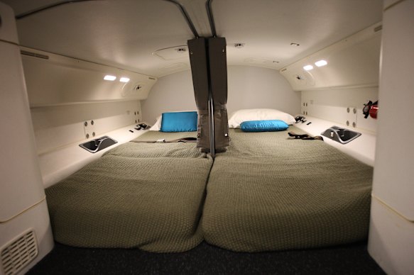 The pilot rest area on board a Boeing 787 Dreamliner.