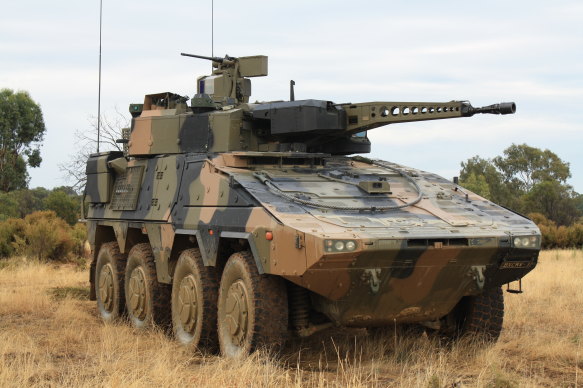 The Rheinmetall Boxer tank: The German arms contractor’s defence business grew 30 per cent last year.