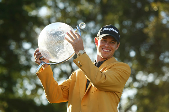 Aaron Baddeley after winning the 2006 Mastercard Masters at Huntingdale.
