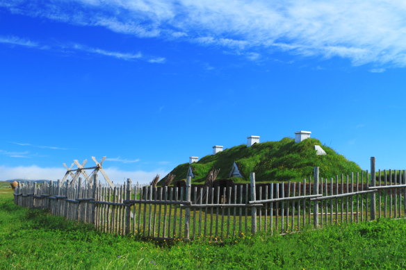 Ancient homes of Viking settlers in L’Anse aux Meadows.