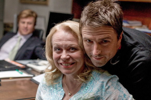 Writer-director David Michod with Jacki Weaver on the set of Animal Kingdom in 2009.