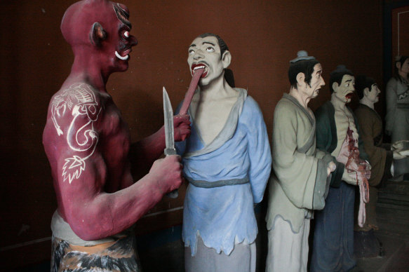 Monsters depicted in the departments of hell in Beijing’s Dongyue Temple.