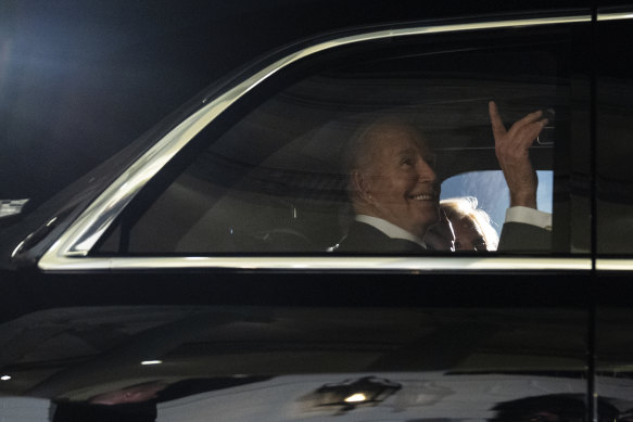 US President Joe Biden on the way to the Capitol.
