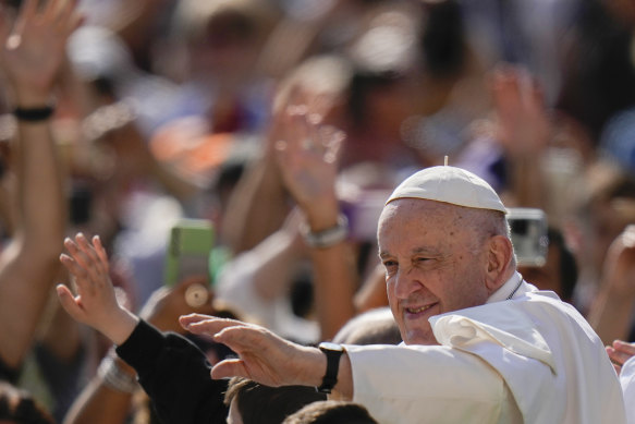 Father Brennan presented a copy of his book to Pope Francis, pictured in St Peter’s Square, when they met this week.