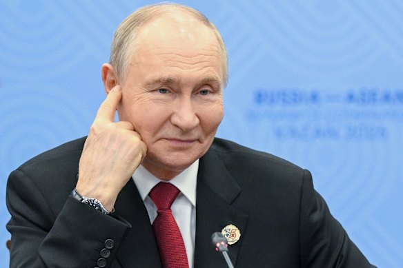 Russian President Vladimir Putin on the sidelines of the Russia-ASEAN Summit on Thursday.