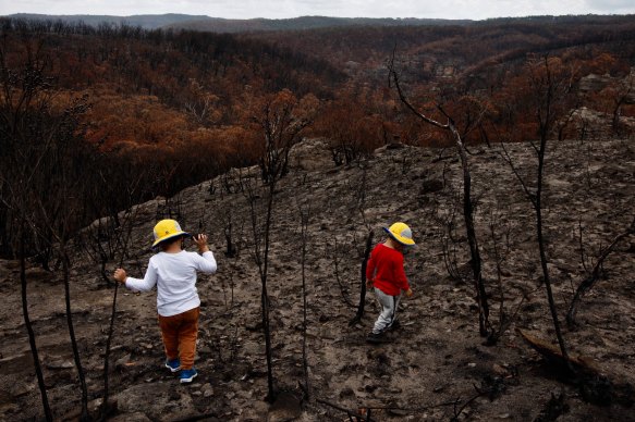 The aftermath of the Gospers Mountain fire. The plan will see investment in regional areas, which are doing it tough after the bushfires.