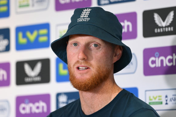 England captain Ben Stokes speaks to the media at Edgbaston on Thursday.