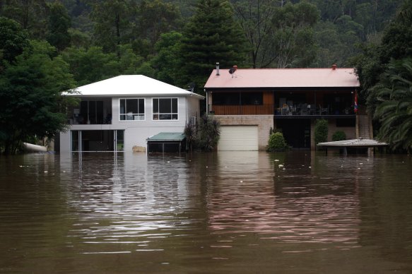 Homes in the Hawkesbury have been isolated by flooding.