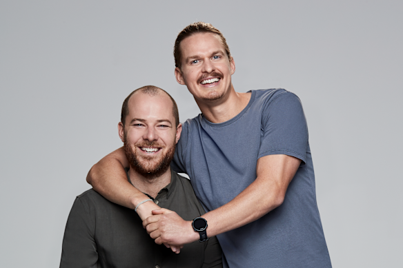 Will McMahon (left) and Woody Whitelaw host the KIIS FM drive show.