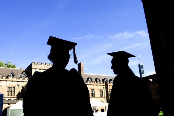 Students graduating from university. 