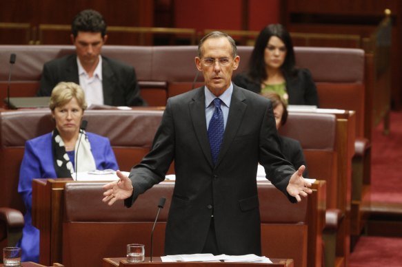 Greens leader Bob Brown in the Senate in 2009, when the party decided Labor’s carbon emissions scheme didn’t go far enough.