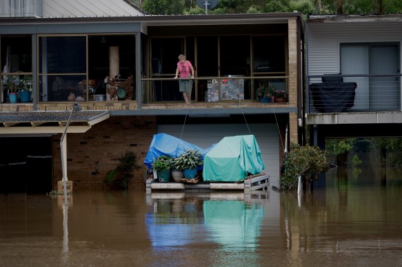 Flooding of the Hawkesbury River in March 2022.