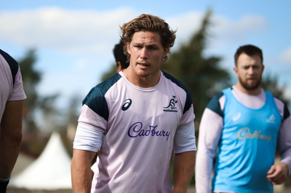 Michael Hooper at Wallabies training last year. 