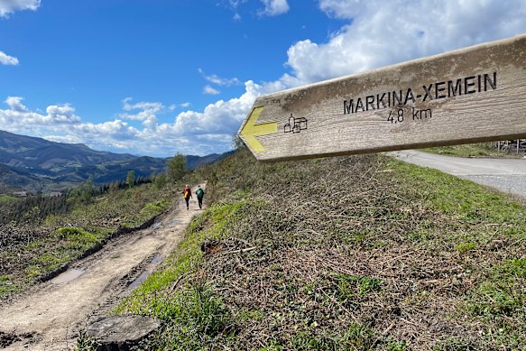 On the way to the bustling market town of Markina-Xemein, about half-way through the writer’s Camino hike.