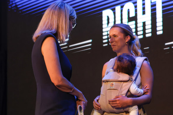 WA Liberal leader Libby Mettam with daughter Bianca and granddaughter Remmy. 